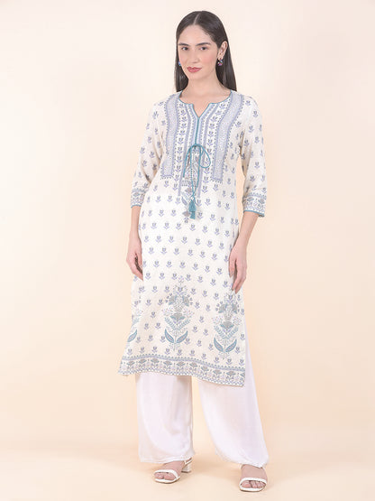 Kurti for Women l Breathable & Soft with Color Fastness Regular Fit Printed Pattern