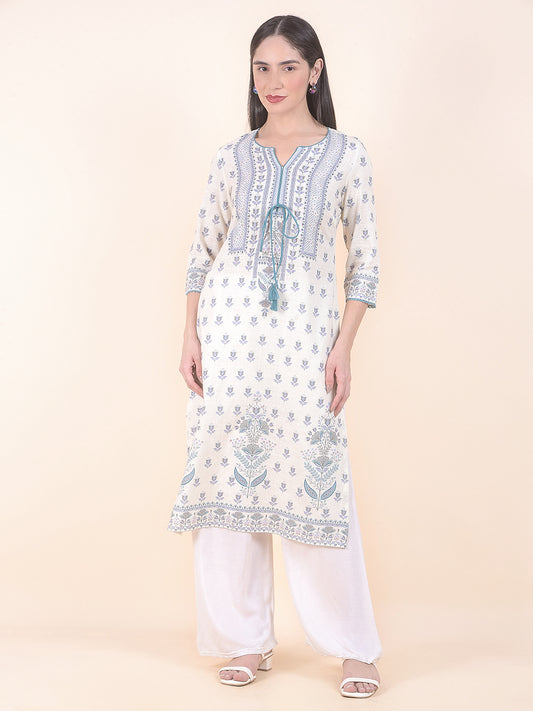 Kurti for Women l Breathable & Soft with Color Fastness Regular Fit Printed Pattern