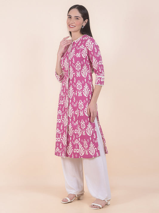 Kurti for Women l Breathable & Soft with Color Fastness Regular Fit Printed Pattern