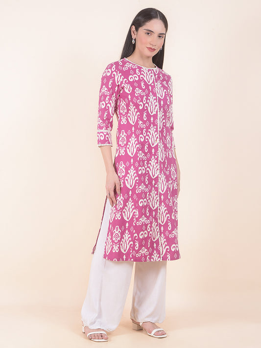 Kurti for Women l Breathable & Soft with Color Fastness Regular Fit Printed Pattern