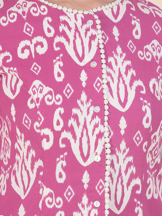 Kurti for Women l Breathable & Soft with Color Fastness Regular Fit Printed Pattern