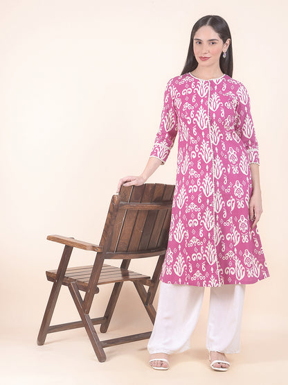 Kurti for Women l Breathable & Soft with Color Fastness Regular Fit Printed Pattern