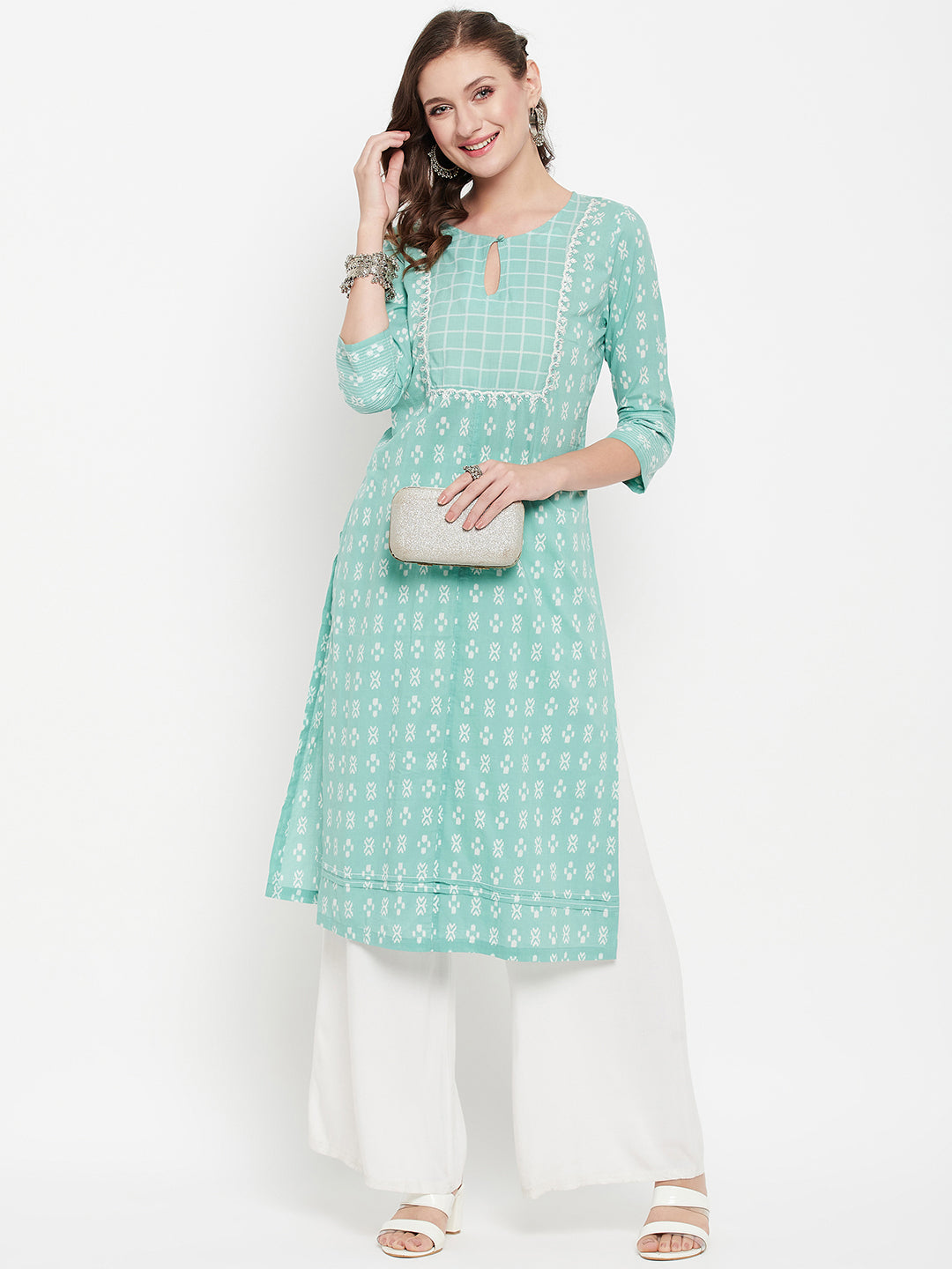 Cantabil Women Mint Green Kurti (7135785123979)