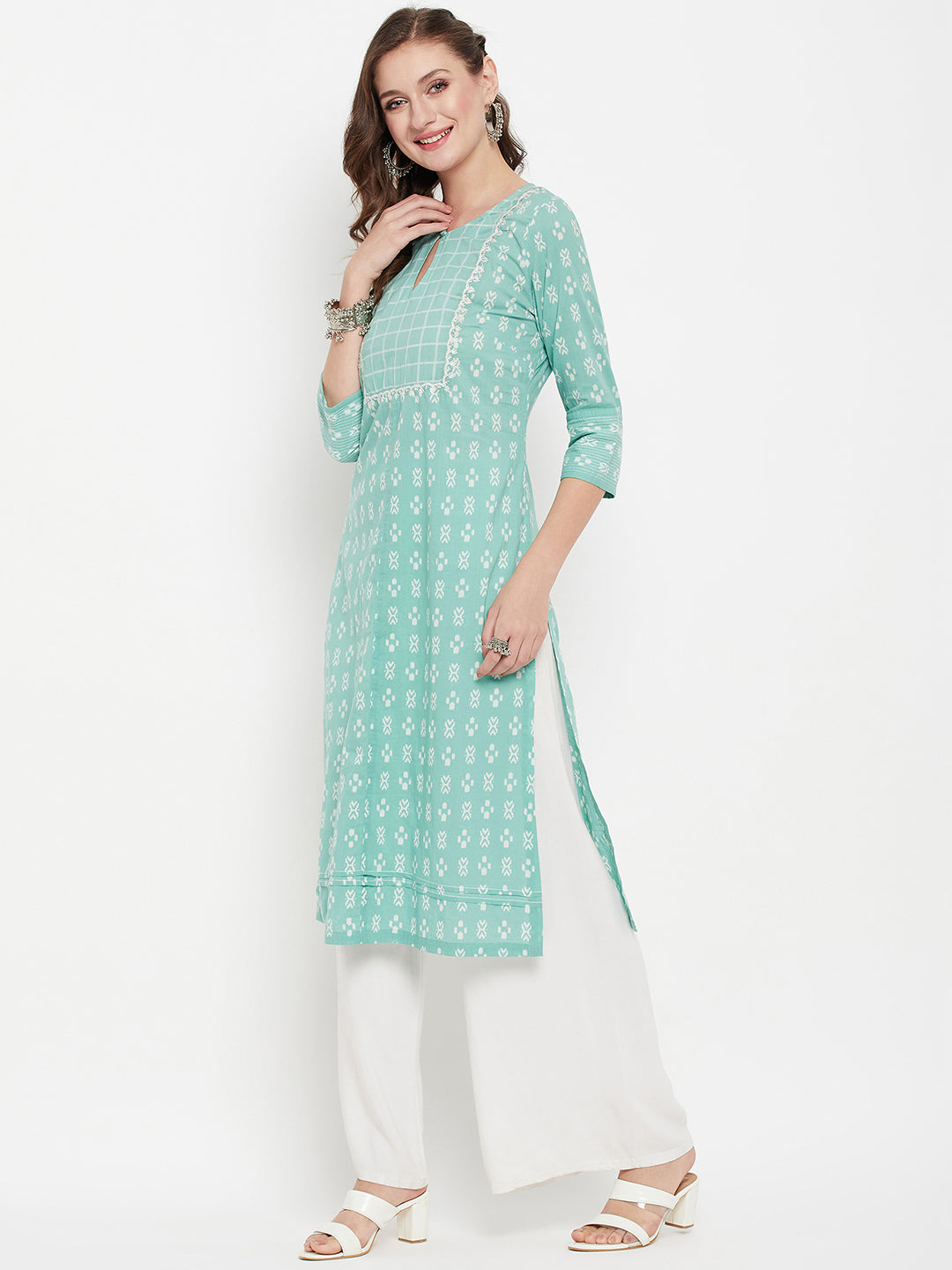 Cantabil Women Mint Green Kurti (7135785123979)