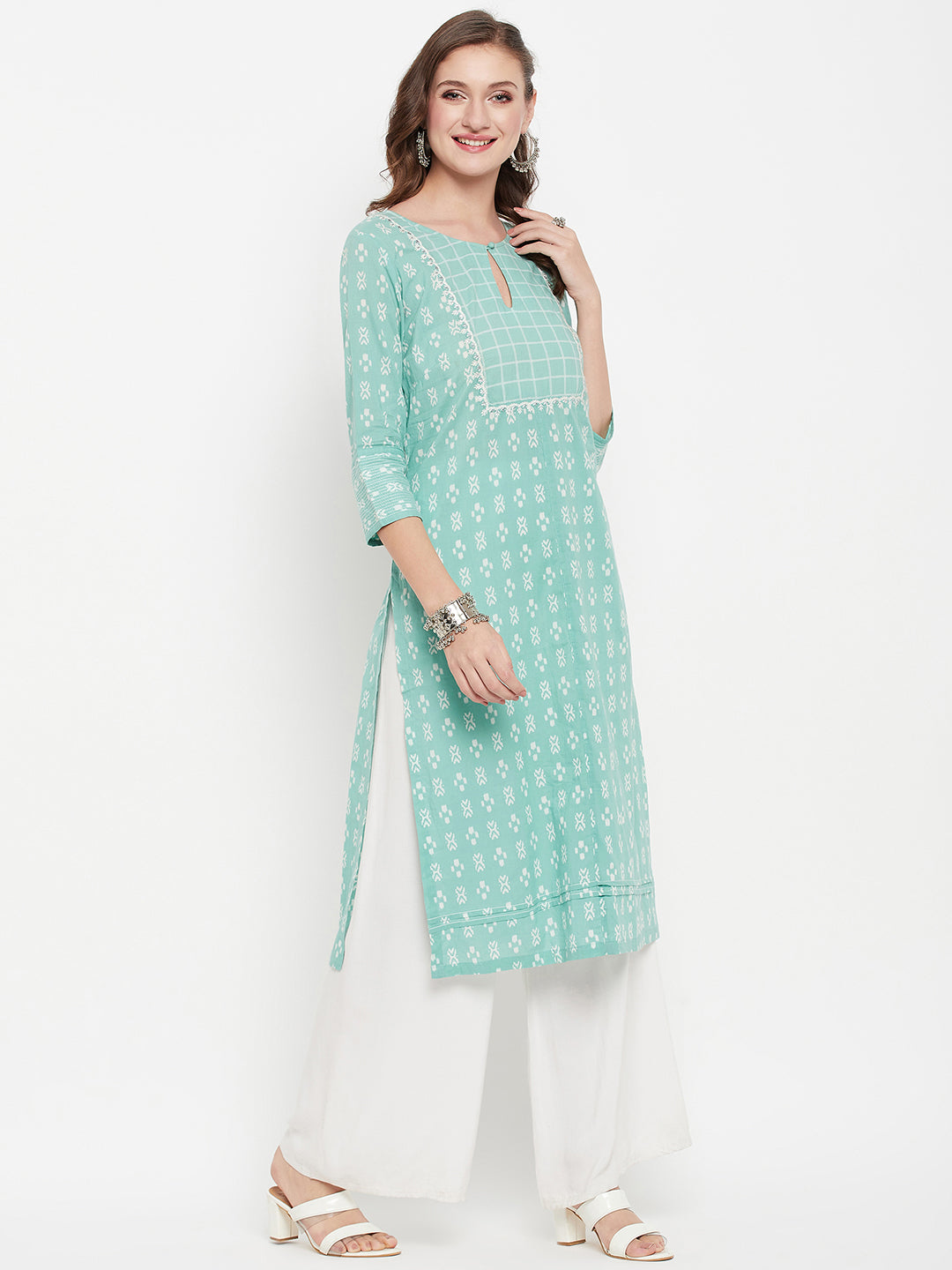 Cantabil Women Mint Green Kurti (7135785123979)