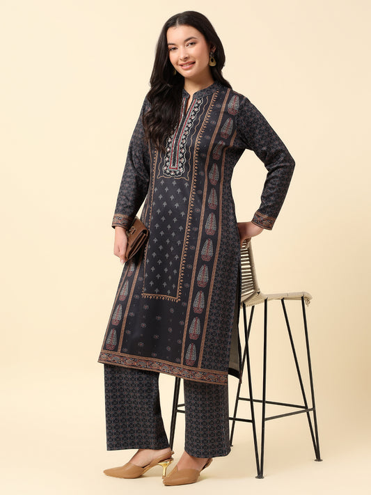 Kurti for Women | Winter Wear Round Neck Poly Cotton Fabric Printed Pattern