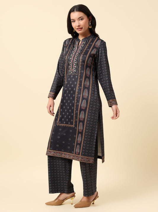 Kurti for Women | Winter Wear Round Neck Poly Cotton Fabric Printed Pattern