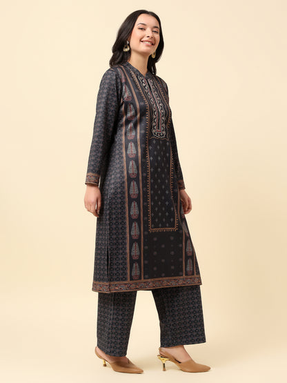 Kurti for Women | Winter Wear Round Neck Poly Cotton Fabric Printed Pattern