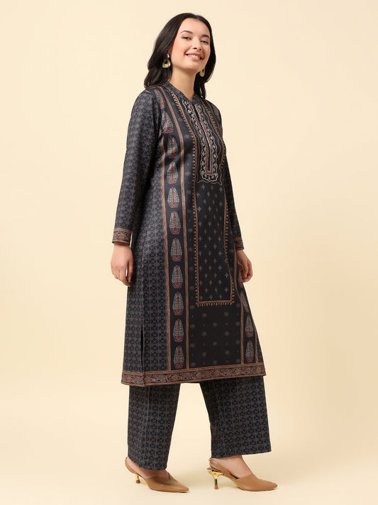 Kurti for Women | Winter Wear Round Neck Poly Cotton Fabric Printed Pattern