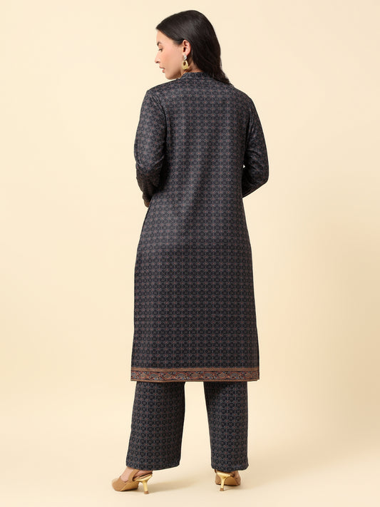 Kurti for Women | Winter Wear Round Neck Poly Cotton Fabric Printed Pattern