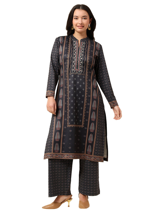 Kurti for Women | Winter Wear Round Neck Poly Cotton Fabric Printed Pattern