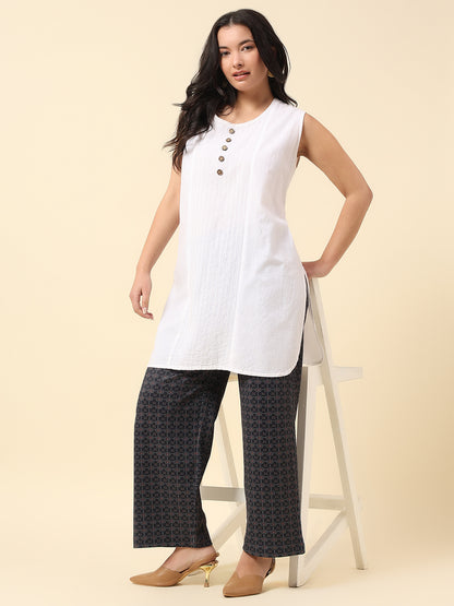 Plazzo for Women l Breathable & Soft with Color Fastness Regular Fit Poly Blend Fabric Printed Pattern Elasticated Closure