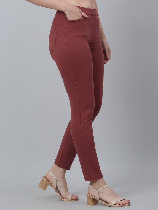 Women's Casual Regular Fit Light Brown  Mid rise Leggings