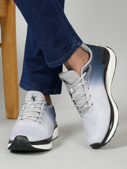 Men's Grey Color Blocked Running Shoes