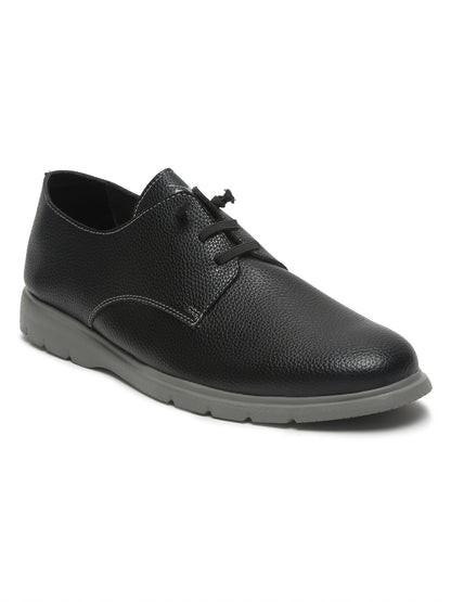 Men's Grey Solid Lace-Up Casual Shoes