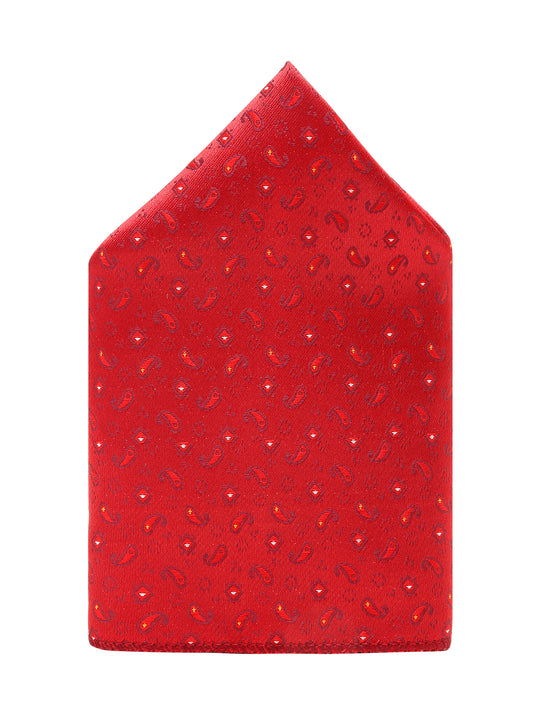 Men's Red Fashion Paisley Pattern Tie Set