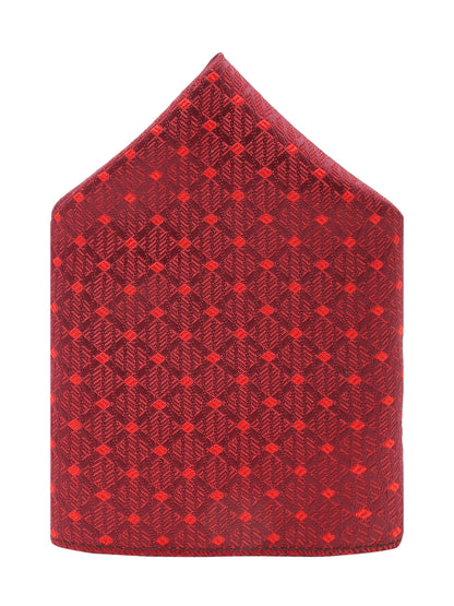 Men's Maroon Fashion Geometric Pattern Tie Set