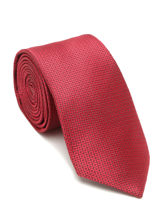 Men's Red Fashion Geometric Pattern Tie Set