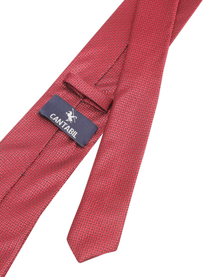 Men's Red Fashion Geometric Pattern Tie Set