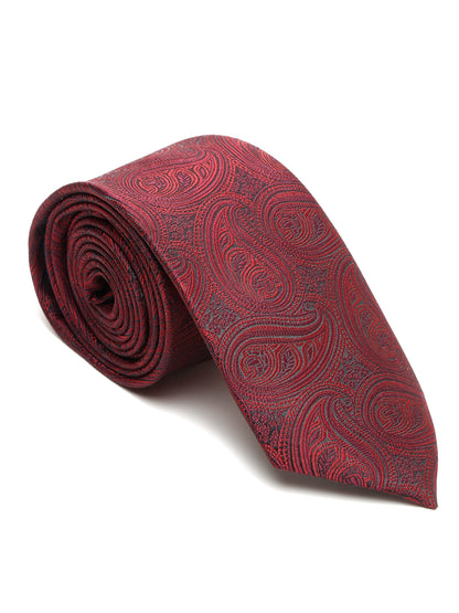 Men's Maroon Fashion Paisley Pattern Tie Set