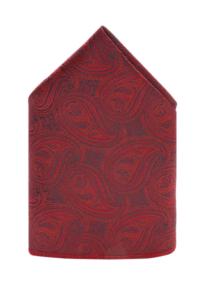 Men's Maroon Fashion Paisley Pattern Tie Set