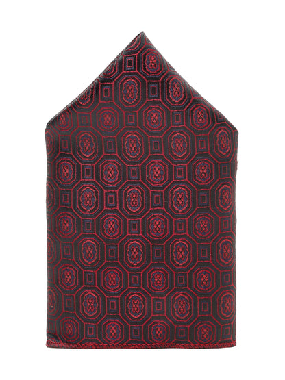 Men's Maroon Fashion Medallion Pattern Tie Set