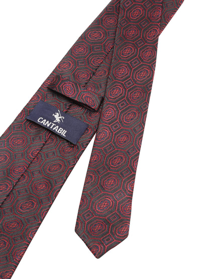 Men's Maroon Fashion Medallion Pattern Tie Set