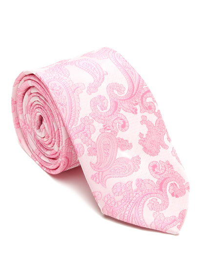 Men's Pink Fashion Paisley Pattern Tie Set