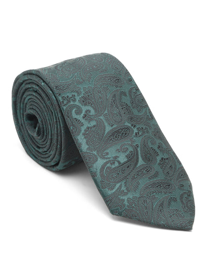 Men's Green Fashion Paisley Pattern Tie Set