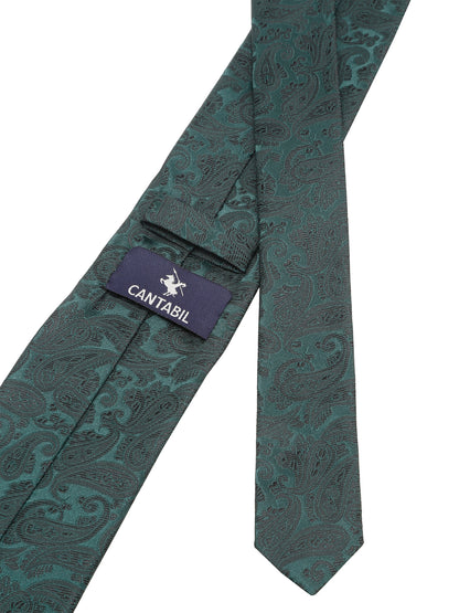 Men's Green Fashion Paisley Pattern Tie Set