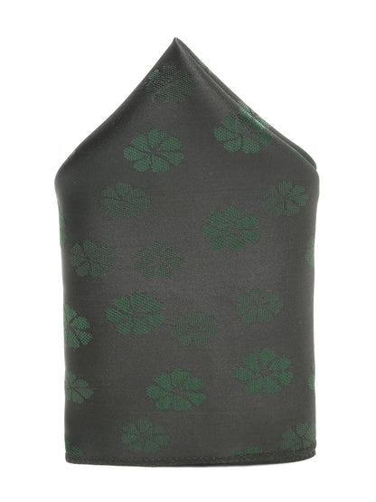 Men's Green Fashion Floral Pattern Tie Set