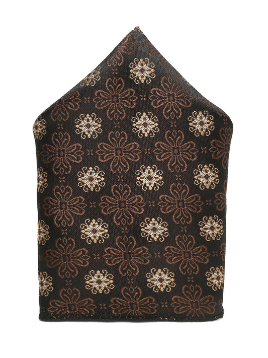 Men's Brown Fashion Floral Pattern Tie Set