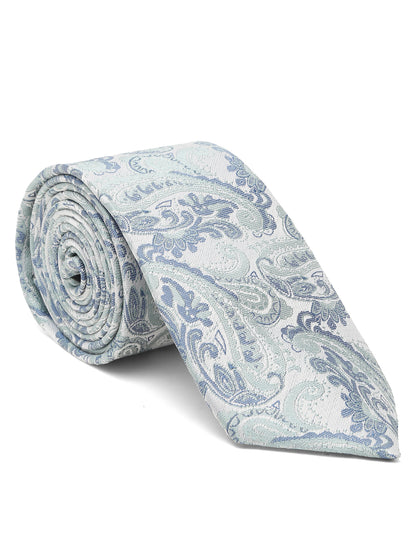 Men's Grey Fashion Paisley Pattern Tie Set