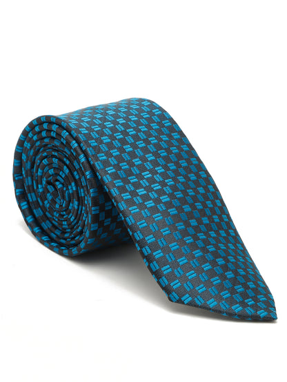 Men's Blue Fashion Geometric Pattern Tie Set