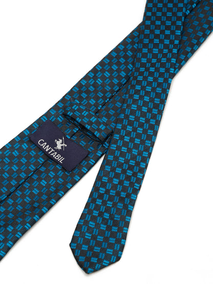 Men's Blue Fashion Geometric Pattern Tie Set