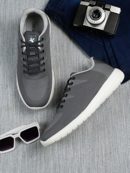 Men Lace-Up Grey Casual Shoes