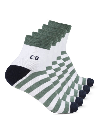 Men's Sage Green Fashion Ankle length Socks -Pack of 5