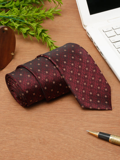 Men's Maroon Fashion Broad Tie