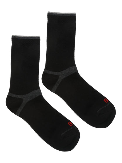 Men's Black Fashion Crew length Terry Socks -Pack of 5