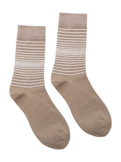Men's Beige Basic Crew length Socks -Pack of 5