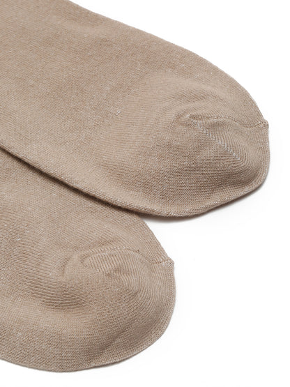 Men's Beige Basic Crew length Socks -Pack of 5