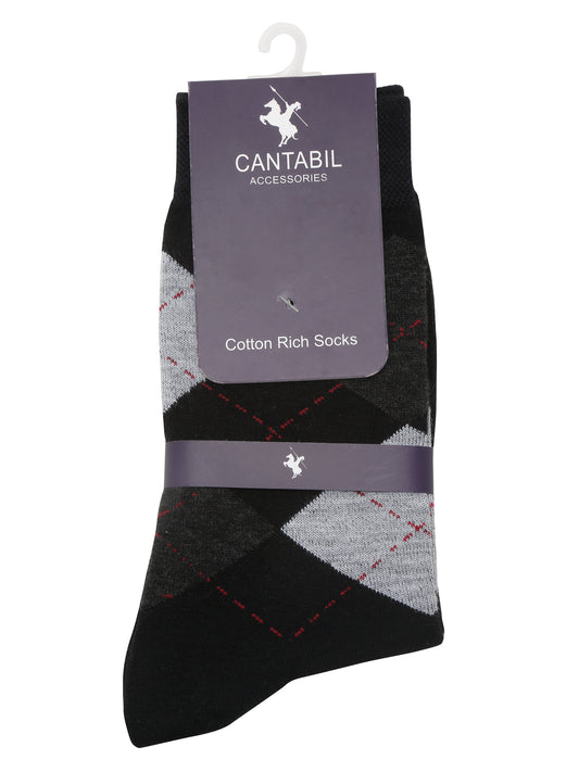 Men's Black Basic Crew length Socks -Pack of 5