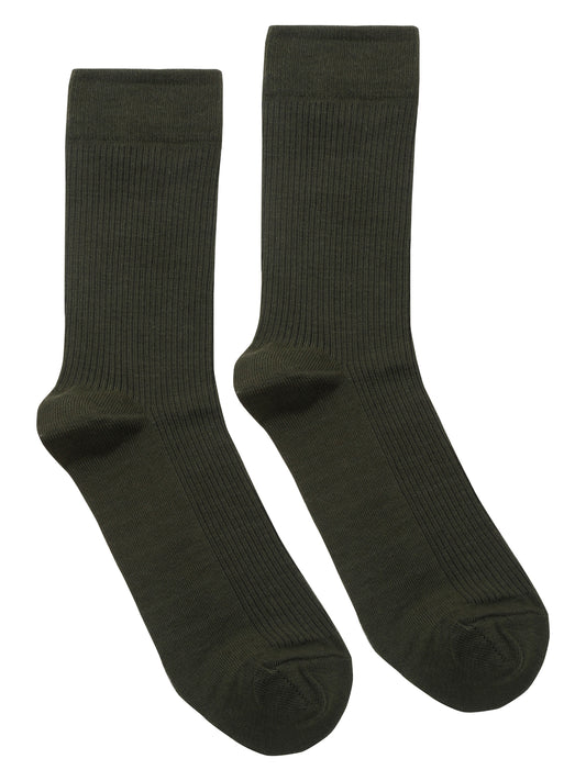 Men's Olive Green Basic Crew length Socks -Pack of 5