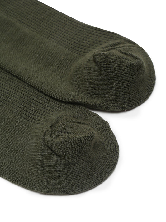 Men's Olive Green Basic Crew length Socks -Pack of 5