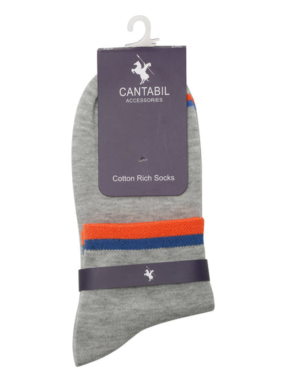 Men's Grey Melange Fashion Ankle length Socks -Pack of 5