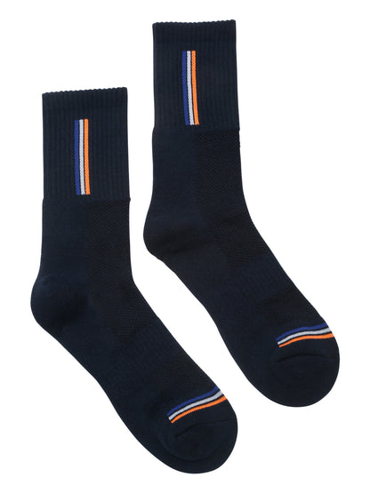 Men's Dark Blue Fashion Crew length Terry Socks -Pack of 5