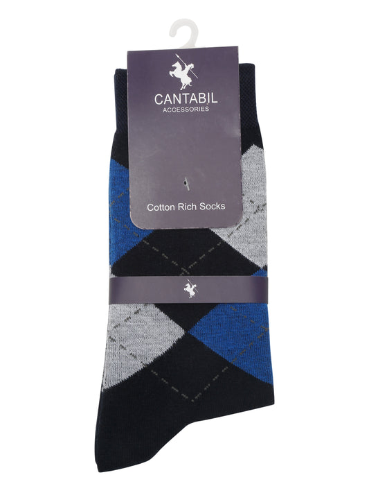 Men's Navy Blue Basic Crew length Socks -Pack of 5