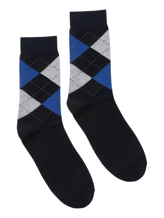 Men's Navy Blue Basic Crew length Socks -Pack of 5