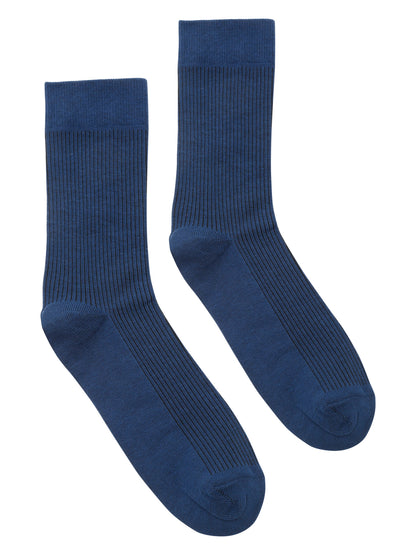 Men's Blue Basic Crew length Socks -Pack of 5