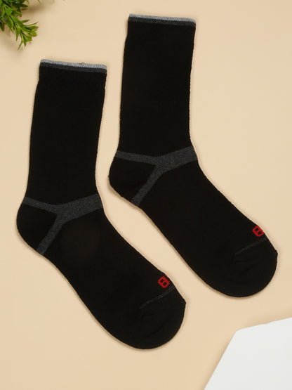 Men's Black Fashion Crew length Terry Socks -Pack of 5